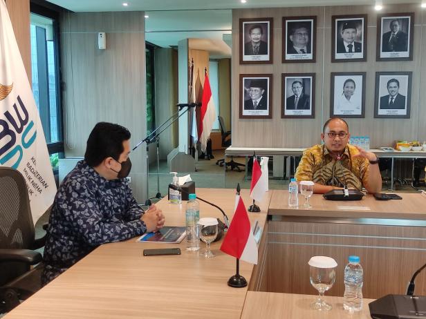 Lima bupati dan walikota di Sumbar melakukan pertemuan dengan Menteri BUMN Erick Thohir