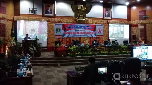 Rapat paripurna istimewa Hari jadi Sumbar ke 75 tahun