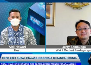 Diskusi Media Forum Merdeka Barat 9 (FMB9) yang bertajuk "Expo 2020 Dubai: Etalase Indonesia di Kancah Dunia" secara virtual dari Jakarta Pusat, Kamis (07/10/2021)