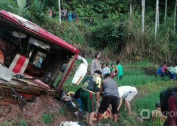 Kondisi Bus yang kecelakaan