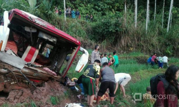 Kondisi Bus yang kecelakaan