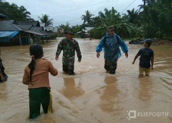 Salah satu lokasi banjir yang terjadi di Jorong Air Napal, Kecamatan Ranah Batahan