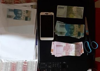 Uang palsu yang diedarkan tersangka di Kota Payakumbuh dan Kabupaten Lima Puluh Kota.