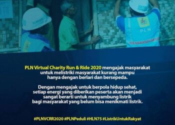 PLN menggandeng Masyarakat Ketenagalistrikan Indonesia (MKI) menggelar kegiatan virtual charity run and ride pada 16-28 Oktober 2020.