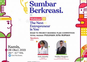 Hai Pemuda Pemudi Sumbar, Yuk Ikutan Webinar Pemuda Sumbar Berkreasi dengan Hadiah Menarik