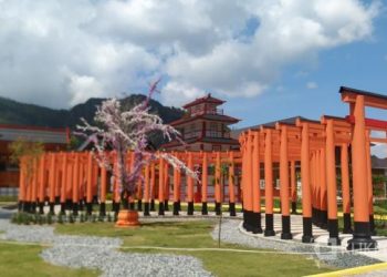 Suasana salah satu spot Kampung Korea Jepang di Kawasan Kampuang Sarosah, Lembah Harau