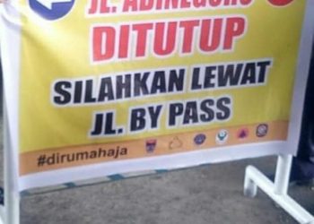 Plang Pengumuman Penutupan Akses Masuk