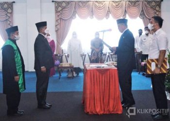 Suasana saat pelantikan Sekretaris Daerah di gedung auditorium Kantor Bupati Pasaman Barat