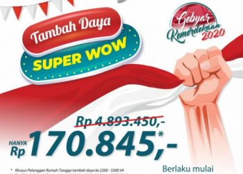 Poster gebyar kemerdekaan untuk tambah daya listrik oleh PLN