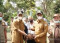 Kompak Bupati dan Wakil Bupati Solok Selatan Khairunas dan Yulian Efi Menanam Durian Pertama Untuk Masyarakat Solok Selatan setelah keduanya menjadi Kepala Daerah