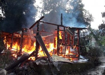 Kebakaran rumah di Nagari Andaleh Baruh Bukit, Kecamatan Sungayang, Tanah Datar