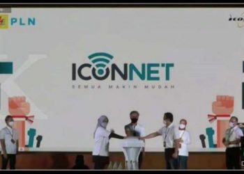 PLN melalui anak perusahaan PT Indonesia Comnets Plus (Icon+) adakan launching brand layanan internet broadband anyar Icon+ yaitu Iconnet