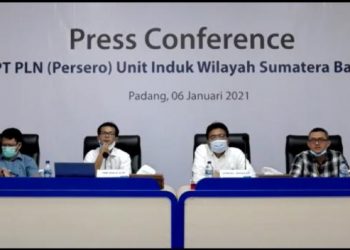 Press conference PLN UIW Sumbar di awal tahun 2021 bersama media