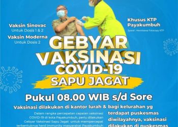 Jadwal lengkap Gebyar Vaksinasi Sapu Jagat Kota Payakumbuh