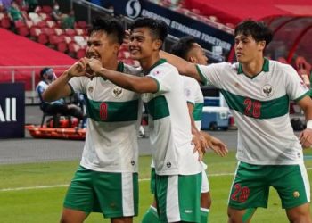 Selebrasi Pemain Timnas Indonesia usai mencetak gol