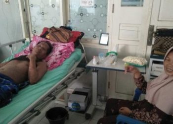 Kondisi Rustam warga yang mengalami kejadian penyakit kulit luar biasa pasca vaksin