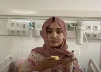 Fatin Shidqia saat dirawat di Rumah Sakit Wisma Atlet