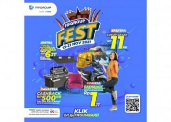 Berbagai macam promo dan hadiah yang menguntungkan dapat diraih, tidak hanya itu, FIFGROUP FEST memiliki tampilan virtual yang sangat menarik untuk memeriahkan perhelatan event promo yang dilakukan secara virtual di Sumatera Barat mulai tanggal 13 November hingga 21 November 2021