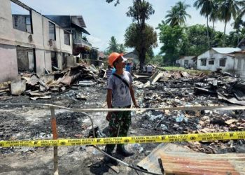 Kondisi Bangunan yang terbakar di Pasar Kambang Pessel