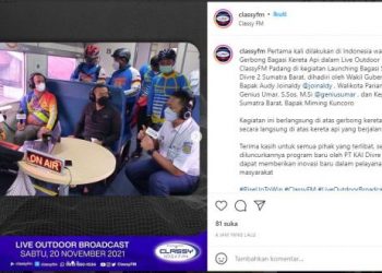 Moment Live Outdoor Broadcast yang diunggah Classy FM di Instagram