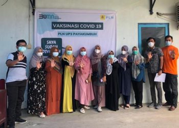 PLN Unit Pelaksana Pelayanan Pelanggan (UP3) Payakumbuh inisiasi Vaksinasi Covid-19 di Lingkungan Kantor PLN U3 Payakumbuh.