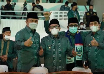 Hendri Septa saat hadir di MTQ di Lapangan GOR Chatib Sulaiman Banca Laweh, Kota Padang Panjang.