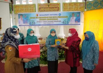 Serahterima cinderamata Kota Solok dengan PKK Kota Pekanbaru.(Prokomp)