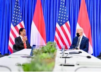 Presiden Joko Widodo membahas sejumlah penguatan kerja sama Indonesia-Amerika Serikat dalam pertemuan bilateral dengan Presiden Amerika Serikat, Joe Biden, di Scottish Event Campus (SEC), Glasgow, Skotlandia, pada Senin, 1 November 2021