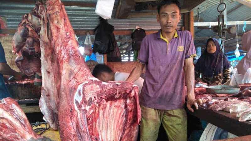 Ilustrasi penjual daging