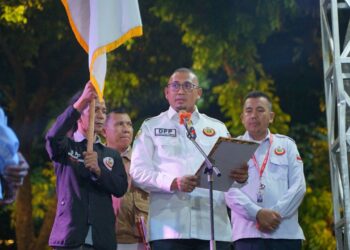 Ketua Harian DPP Ikatan Keluarga Minang (IKM) Andre Rosiade saat memberikan sambutan saat acara DPD IKM Jakarta Pusat.