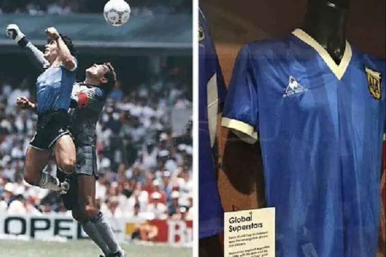 Jersey Maradona saat cetak gol tangan tuhan