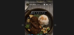 Mosut Ozil mengunggah masakan Rendang di stori instagramnya@m10_official