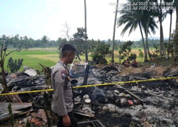 Kondisi rumah korban pasca kebakaran.(Ist)