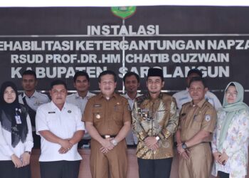 Wawako Solok, Ramadhani Kirana Putra saat meninjau langsung instalasi rehabilitasi ketergantungan Napza milik Pemkab Sarolangun Jambi.(Prokomp)