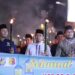 Wakil Wali Kota Solok, Ramadhani Kirana Putra memimpin pawai obor penyambutan tahun baru Islam 1444 Hijriah di Kelurahan Tanah Garam.(Prokomp)