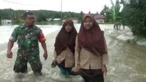 Banjir di Pessel akibat hujan sejak Rabu