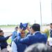Ketua DPW Partai NasDem Sumbar Fadly Amran memasangkan Deta ke Anies Baswedan saat menyambut kedatangan bersama masyarakat di BIM, Padang Pariaman Sumatera Barat Sabtu(3/12/2022). [Foto: Timkhusus  Anies Baswedan Sumbar]