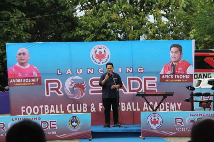 Rosiade FC Diresmikan Erick Thohir, Targetkan Juara Liga 3