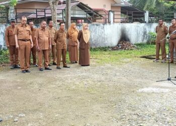 Apel gabungan terakhir kepala Balitbang Kota Solok, Jonnedi sebelum memasuki masa pensiun.(Ist)