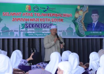 Tasyakuran menyambut kepulangan jemaah haji Kota Solok tahun 2024 di rumah dinas Wako Solok.(Ist)