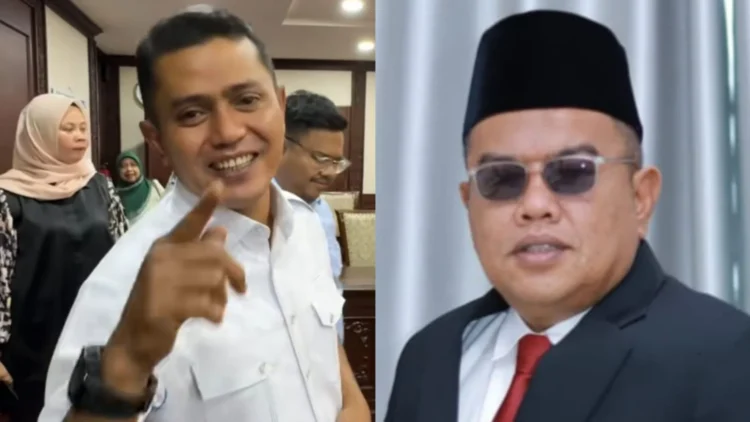 Kolase foto Bupati Solok Terpilih, Jon Pandu dan Ketua Fraksi Gerindra, Hafni Hafiz.(Ist)