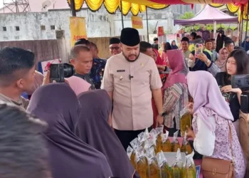 Wako Padang, Fadly Amran saat meninjau Pasar Murah di salah satu lokasi