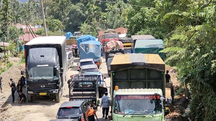 Ilustrasi kemacetan di Jalinsum akibat kerusakan jalan