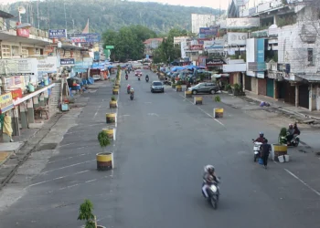 Kondisi lalulintas di Pasar Raya Padang