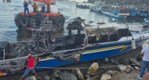 Kondisi kapal Rimata milik Pemkab Mentawai pasca kebakaran