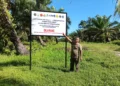 Tanda Segel dari Tim Satgas Penertiban Kawasan Hutan di Lahan PT SJAL di Pessel