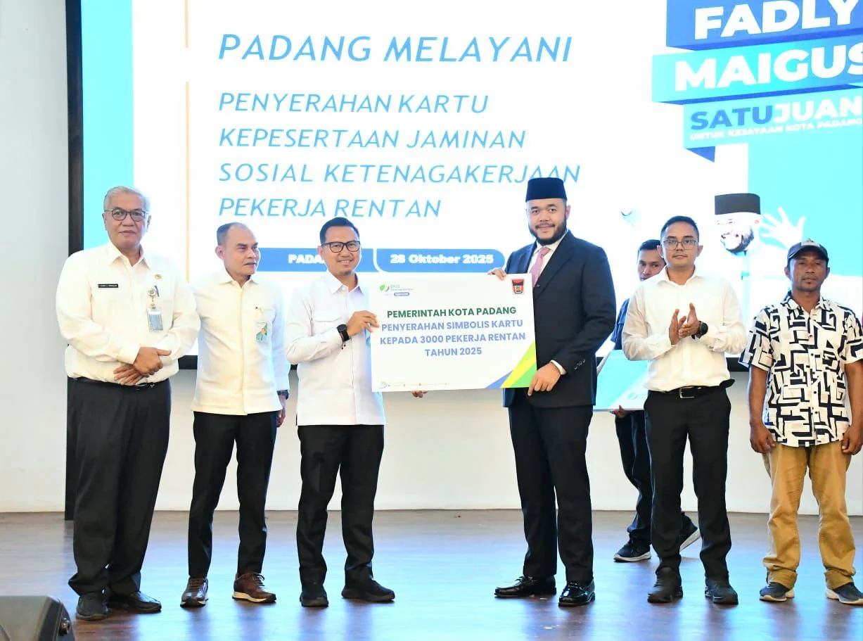Realisasikan Progul Padang Melayani, 3.000 Pekerja Rentan Dapat Perlindungan Gratis BPJS Ketenagakerjaan