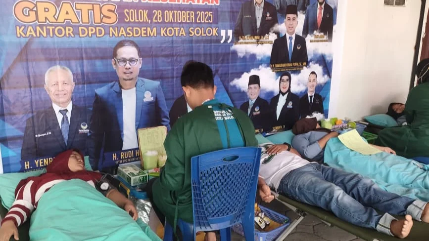 HUT ke-14, Partai Nasdem Kota Solok Hadirkan Pemeriksaan Kesehatan Gratis bagi Masyarakat