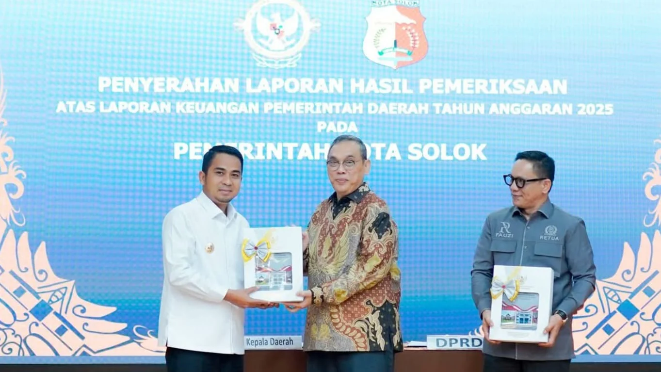 10 Tahun Pertahankan WTP, Kota Solok Raih Opini Tertinggi dari BPK