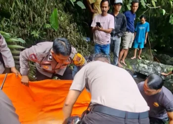 Korban saat dievakuasi polisi di Lubuk Bonta, Padang Pariaman